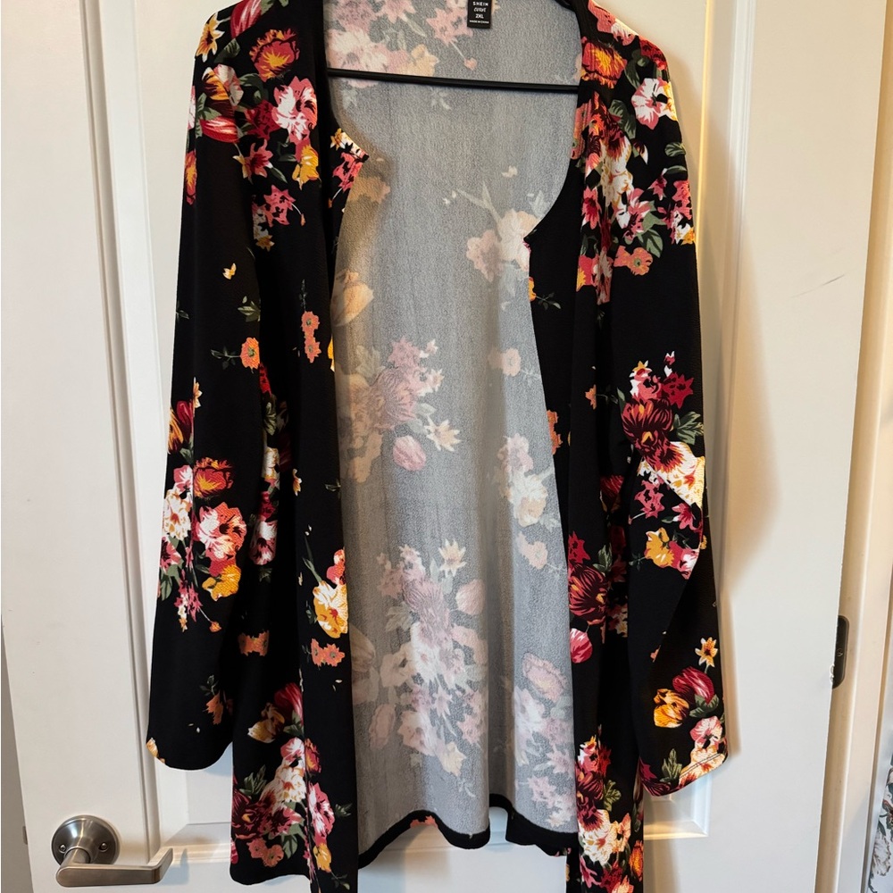 Floral Open Front Kimono